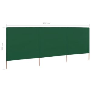 3-panelová zábrana proti vetru látková 400x160 cm zelená - eshop