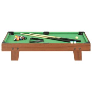 3-stopový mini gulečníkový stôl hnedý a zelený 92x52x19 cm Produkt