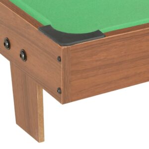 Fotka  3-stopový mini gulečníkový stôl hnedý a zelený 92x52x19 cm