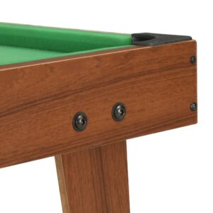 3-stopový mini gulečníkový stôl hnedý a zelený 92x52x19 cm - eshop
