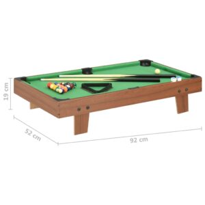Produkt  3-stopový mini gulečníkový stôl hnedý a zelený 92x52x19 cm