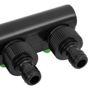 Fotka  4-cestný kohútikový adaptér zeleno-čierny 19,5x6x11 cm ABS a PP