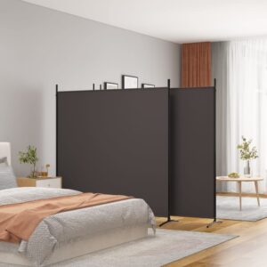 4-panelový paraván hnedý 698x180 cm látkový