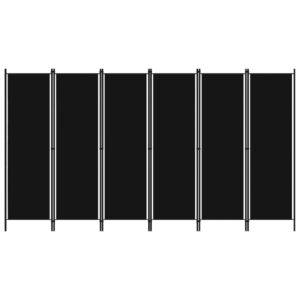 6-panelový paraván čierny 300x180 cm