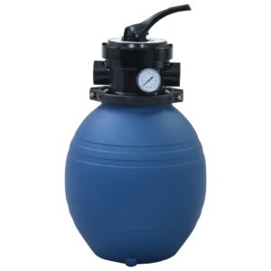 Bazénový pieskový filter so 4 polohovým ventilom modrý 300 mm