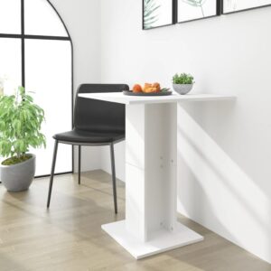 Bistro stolík, biely 60x60x75 cm, kompozitné drevo