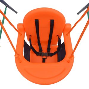 Fotka  Detská hojdačka s bezpečnostným postrojom, oranžová