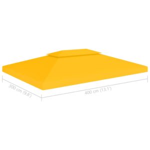 Produkt  Dvojitá strieška na altánok 310 g/m², 4x3 m, žltá