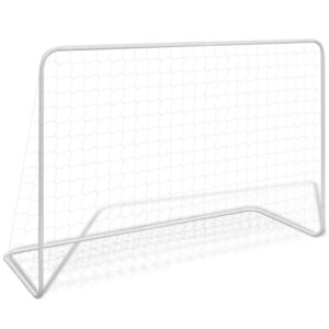 Futbalová bránka so sieťou 182x61x122 cm oceľová biela