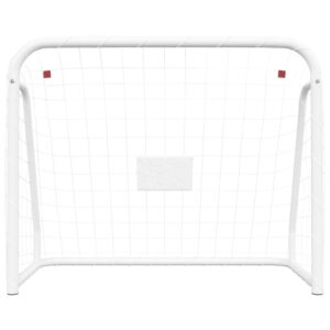 Futbalová bránka so sieťou biela 214x75x152 cm oceľ a polyester Foto