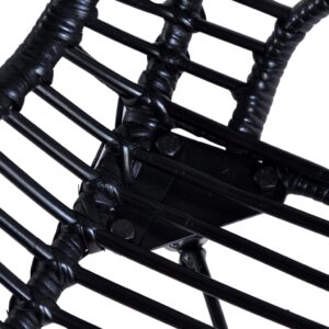 Fotka  Jedálenské stoličky 4 ks, čierne, prírodný ratan