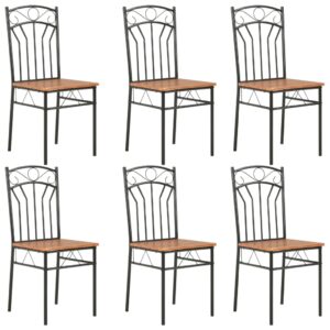 Jedálenské stoličky 6 ks hnedé MDF