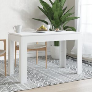 Jedálenský stôl, biely 120x60x76 cm, drevotrieska