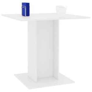 Fotka  Jedálenský stôl, biely 80x80x75 cm, kompozitné drevo