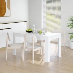 Jedálenský stolík biely 140x74,5x76 cm kompozitné drevo