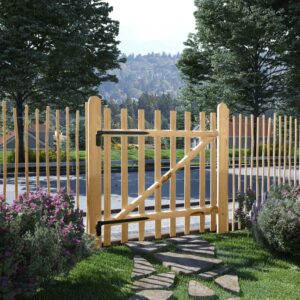 Jednokrídlová brána, lieskové drevo, 100x100 cm