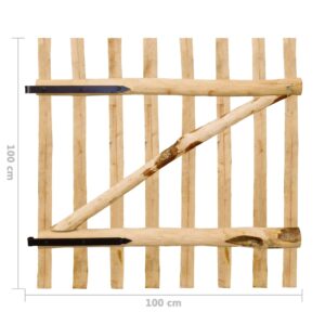 Jednokrídlová brána, lieskové drevo, 100x100 cm - eshop