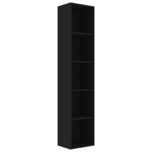 Knižnica, čierna 40x30x189 cm, kompozitné drevo Produkt