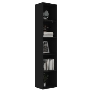 Knižnica, čierna 40x30x189 cm, kompozitné drevo Foto