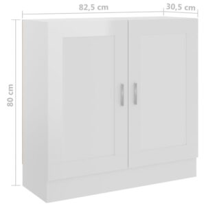 Produkt  Knižnica, lesklá biela 82,5x30,5x80 cm, kompozitné drevo