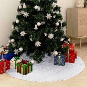Koberec pod vianočný stromček biely 122 cm umelá kožušina