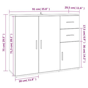Predaj  Komoda dub sonoma 91x29,5x75 cm spracované drevo