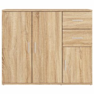 Komoda dub sonoma 91x29,5x75 cm spracované drevo - eshop