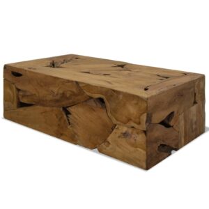 Konferenčný stolík, 90x50x30 cm, pravé teakové drevo, hnedý