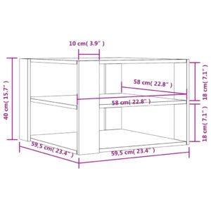 Foto  Konferenčný stolík biely 59,5x59,5x40 cm kompozitné drevo