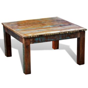 Konferenčný stolík, štvorcový, recyklované drevo Foto