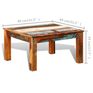 Konferenčný stolík, štvorcový, recyklované drevo - eshop