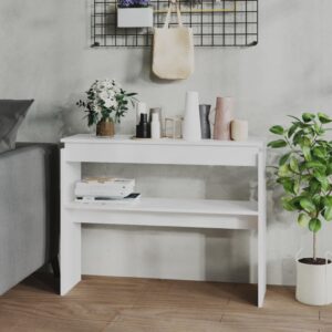 Konzolový stolík biely 102x30x80 cm drevotrieska