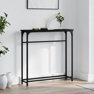Konzolový stolík čierny 75x19,5x75 cm kompozitné drevo