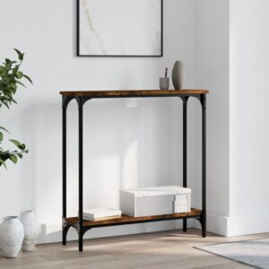Konzolový stolík dymový dub 75x22,5x75 cm kompozitné drevo