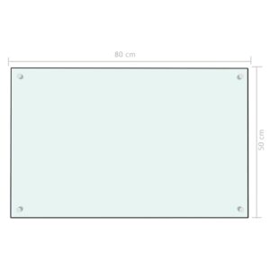 Kuchynská zástena, biela 80x50 cm, tvrdené sklo - eshop
