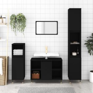 Kúpeľňová skrinka čierna 80x33x60 cm kompozitné drevo