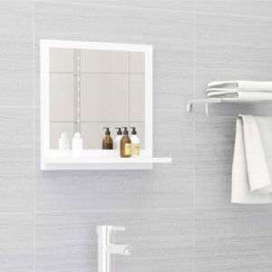 Kúpeľňové zrkadlo, biele 40x10,5x37 cm, kompozitné drevo