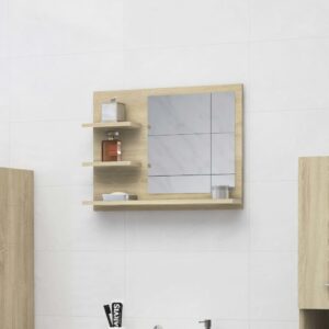 Kúpeľňové zrkadlo, dub sonoma 60x10,5x45 cm, kompozitné drevo
