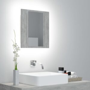 LED kúpeľňová zrkadlová skrinka betónová sivá 40x12x45 cm akryl