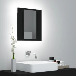 LED kúpeľňová zrkadlová skrinka čierna 40x12x45 cm akryl
