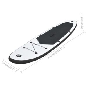 Foto  Nafukovací Stand up paddleboard, čierno biely