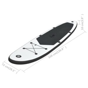 Foto  Nafukovací Stand up paddleboard, čierno biely