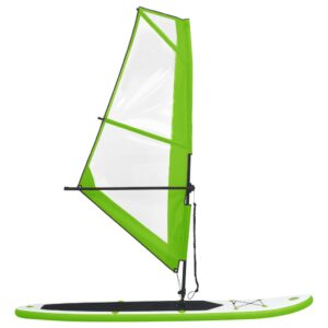 Nafukovací Stand up paddleboard s plachtou, zeleno biely Foto