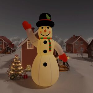 Nafukovací vianočný snehuliak s LED 1000 cm
