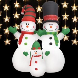 Nafukovacie vianočné snehuliaky Santa Family, LED, IP44 240 cm Obrázok