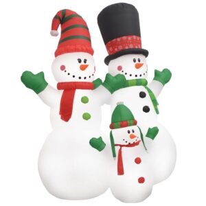 Nafukovacie vianočné snehuliaky Santa Family, LED, IP44 240 cm