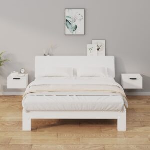 Nástenné nočné stolíky 2 ks lesklé biele 34x30x20 cm