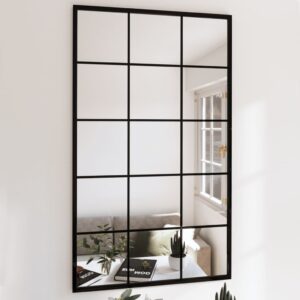 Nástenné zrkadlo, čierne 100x60 cm, kov