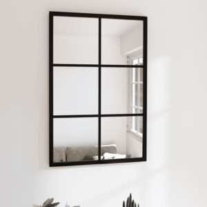 Nástenné zrkadlo, čierne 60x40 cm kov