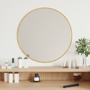 Nástenné zrkadlo zlaté Ø 50 cm okrúhle